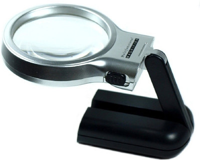 Protos 3-In-1 Hand-Held Folding LED Light Magnifying Glass 3X Magnifier(Multicolor)