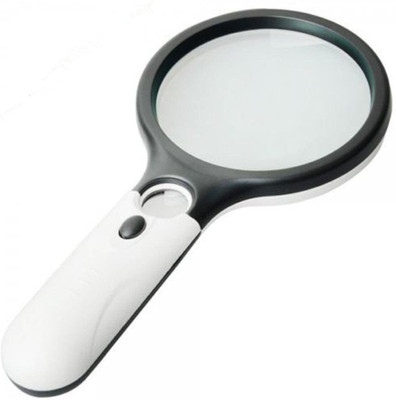SERPLEX Handheld Magnifier with 3 LED Lights 3X and 45X Dual Lens for Reading NA Magnifying Glass(Black)
