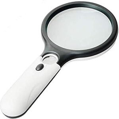 URBAN BOX Magnifying Glass with 3 Led Light 3X & 45X Big Size Zoom Lenses for Seniors 45X Magnifying Glass(Black and White)