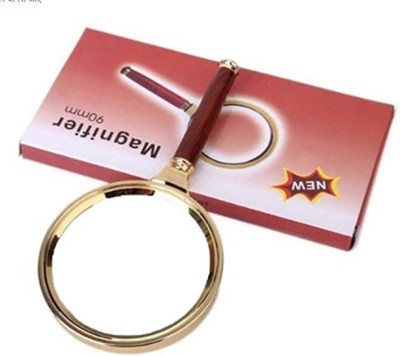 Sarvottam 90MM Retro style Hand held Magnifying Glass High Power Handheld 10X for Reading and viewing small objects Magnifying Glass(Gold)