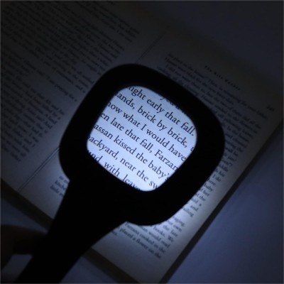 Hoaxer LED Handheld Magnifier 3X Magnifying glass(Black)
