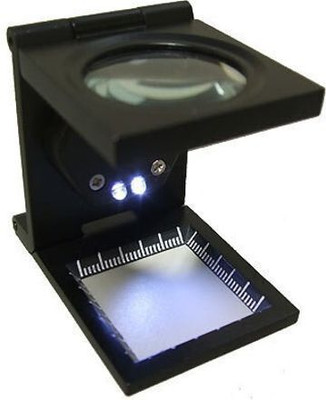Star Magic Fold With Scale & Led Loupe 8X Magnifying Glass(Black)