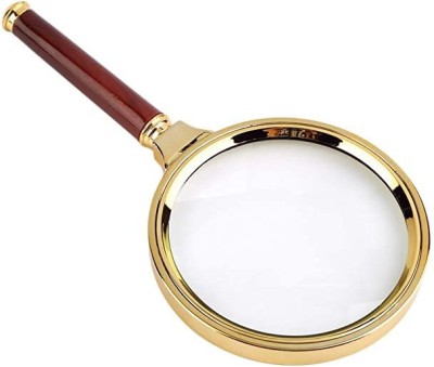 Levin Antique Handheld Magnifying Glass 70 mm 10X magnifying glass(Brown, Gold)