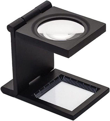 URBAN BOX 10X 28MM Mini Three-Folding Magnifier Zinc Alloy Magnifier Magnifying Glass 10X Magnifier(Black)