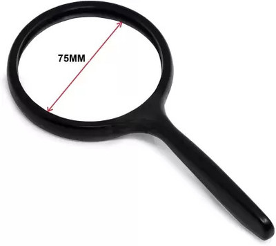 LabHouse Magnifying Glass Lens 75MM Double Glass 10X High Power Handheld Magnifying Glass 10X Magnifying Glass Lens(Black)