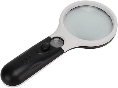 XPEDITION XPERTS 3 Led Handheld Magnifier for Ideal for Reading, Crafts, Hobby (ML-2263) 4x Handheld Magnifying Glass(Black)