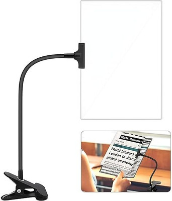 Brezleen Large Page Magnifier with Clamp Adjustable Flexible Gooseneck, 5X Magnifying Glass 10.7x6 inch Clip on Magnifying Glass for Daily Hobbies, Reading, Crafts, Painting(Multicolor)
