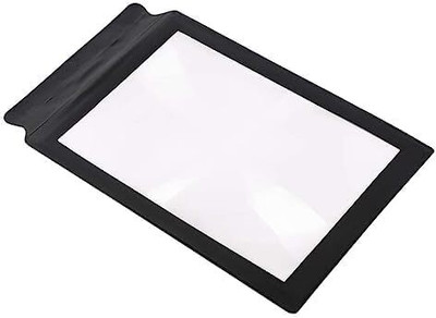 Krivon A4 Paper Size Magnifying Glass, PVC Plastic Full Page Reading Magnifier Yes Magnifying Glas(Black)