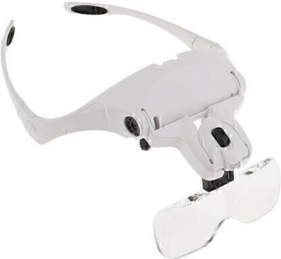 Levin 5 Lens Headset Magnifying 1.0X, 1.5X, 2.0X, 2.5X, 3.5X Lens Headset Magnifying Glass LED Lamp(White)