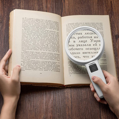Reliefto Magnifying Glass with 10LED Light|Magnifier Lens for Reading with Light for Kids 5X Reading glass(White, Black)