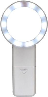 JGG Jain Gift Gallery Optical Magnifying Glass with 10 LED HD High Magnification Lights 88 MM Reading for Kids | Doctors | Aged People Having Big Size 88mm Wide Glass(White)