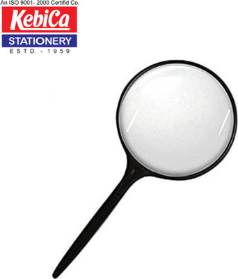 Kebica Handheld Magnifying Glass With Handcrafted Handle Decorative for lab. 100 mm Magnifying(Black)