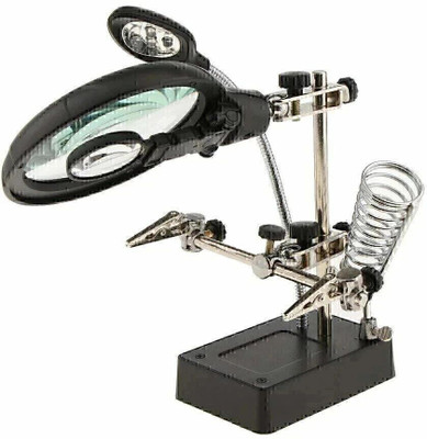 uptodatetools Magnifying Glass 10X Lamp(Black & Silver)