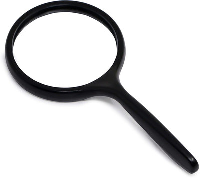 DELINGER Double High Power Handheld for Reading and viewing small objects 20X 75MM MAGNIFYING GLASS(Black)