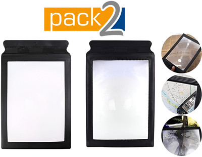 SUPERMALL A4 Paper Size Magnifying Glass, PVC Plastic Full Page Reading Magnifier Portable HD Old Man Reading Aid Lens Folding Large Sheets Magnifier Loupe(Multicolor)