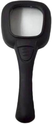 Hoaxer Pocket Magnifier Glass, 6 Illuminated LED, 1 UV Light (3X Zoom) 3X Magnifying glass(Black)