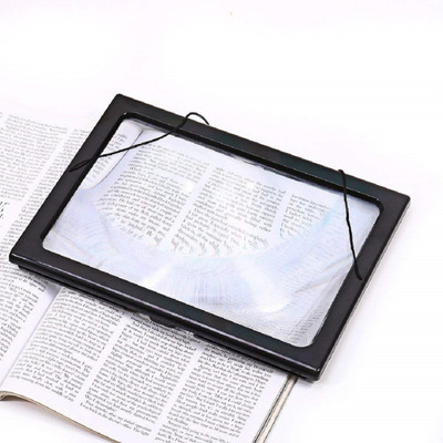 Betlex Magnifier Reading, 4-LED Folding Stand, Hands Free 27.5X20CM Lens 3X Page Magnifier Reading(Black)