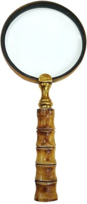 GOLA INTERNATIONAL Antique Replica 4inch Brass Ring Handheld Detachable Magnifier with Buffalo Bone Yes Magnifying Glass(Assorted)