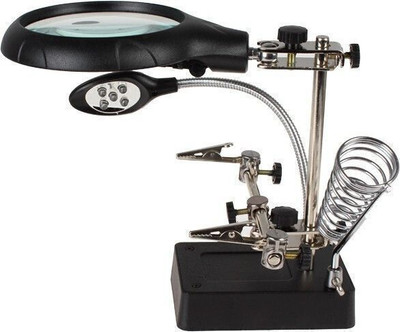 Star Magic AC/DC Interchangeable 2.5X, 7.5X & 10X Magnifying Glass(Black)