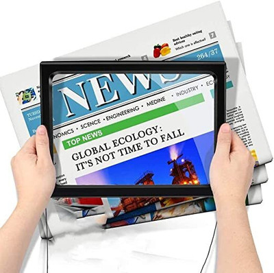 Bellveen The full page size Clear This magnifying reading desk is made of ABS frame + high quality PVC lens(Black)