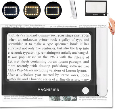 Breewell Magnifying Glass with Light Folding Handheld 5X Large Rectangle Lighted Magnifier with Dimmable LED for Macular Degeneration Seniors Reading Newspaper, Books, Lighted Gift for Low Visions(Multicolor) Breewell Magnifying Glass with Light Folding Handheld 5X Large Rectangle Lighted Magnifier with Dimmable LED for Macular Degeneration Seniors Reading Newspaper, Books, Lighted Gift for Low Visions(Multicolor)