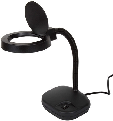 GoodsBazaar New Tabletop Gooseneck Magnifying Lamp Magnifier 5X 10X Desk Adjustable Light Je 5X 10X Page Magnifier(Black)
