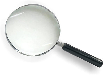 GOLA INTERNATIONAL 3Inches Diameter Magnifying Glass / Lens 3 inch Heavy Handle with Rim Chromium Plated Magnifier Glass for Reading 75 mm Lens Diameter Yes Magnifying Glass(Black)