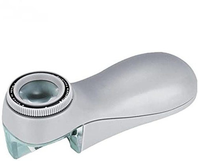 Levin 8X Adjustable Focusing Handheld Magnifying Glass with Scale for Stamp Collectors 8X magnifire glass(White)
