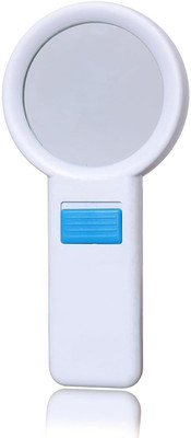 GoodsBazaar 10 LED Light Illuminated Magnifying Glass Lens High Power 5X Handheld - 88MM 5X Hand-held Magnifying High Power(White)
