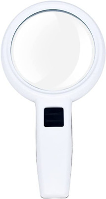 RHONNIUM Handheld HD Lens with LED Light Reading and Maintenance Magnifying Glass-XI51 10X Magnifying Glass(Black, White)