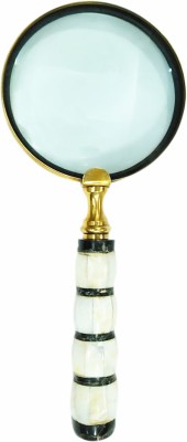 GOLA INTERNATIONAL Antique Replica Horn Handle Handheld Detachable Magnifying Glass Lens Brass Ring Yes Reading Glass(White, Black)