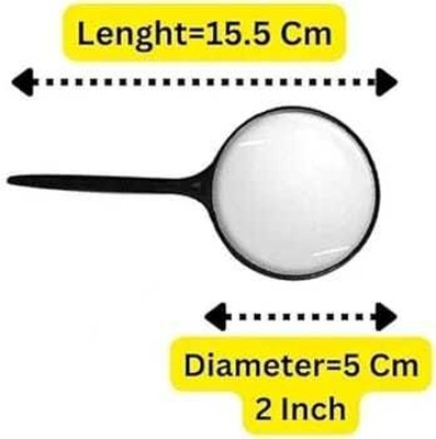 Myqualitysure plastic Glass Magnifying 50 mm Double Glass for Reading Newspaper, 2inch 50 mm manual(Black)