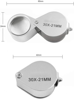 uptodateprouducts 30x 21mm Jewelers Eye Magnifying Glass Pocket Portable Magnifying Glass 30x 21mm Jewelers Eye Magnifying Glass(Silver Folding Magnifier)