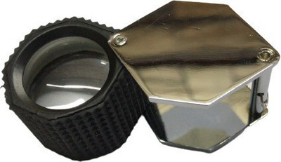 Jital Good Luck Folding Pocket Size Hand-Held Portable for Jewellery, Diamond & Gemstone 8X Magnifier(Metallic)