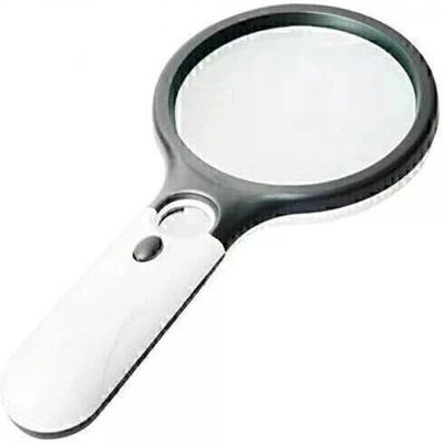 Justakeit 3X & 45x Handheld Magnifier, Reading Magnifying Glass Lens Jewelry Loupe 45x Jewelry Magnifier With LED(Silver)