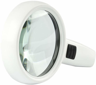GoodsBazaar ® 3 Bright LED Lights Handheld Lighted Magnifier Illuminated Magnifying Glass 3X Reading Glass::Magniging Glass::Pocket Magnifier(Black, White)