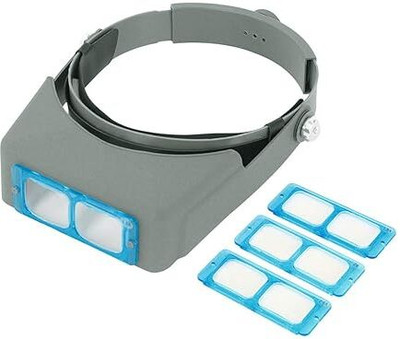 sdenterprises Double Lens Headband Magnifying Glass Head-Mounted Binocular Magnifier 1.5X 2X 2.5X 3.5X Headband Magnifier(Black)