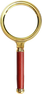 Sukot Magnifying Glass magnifier 10x Magnification Premium Hand Held Zooming Glass(Brown & Gold)