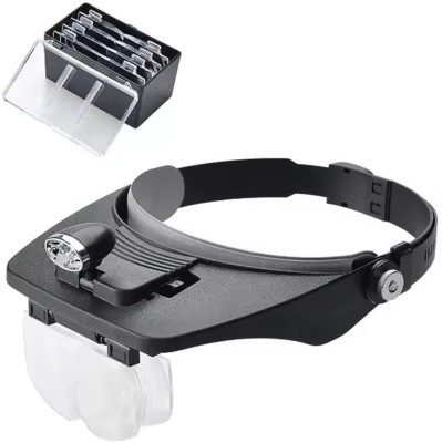 Iktu MG81001-A 1.2X / 1.8X / 2.5X / 3.5X Head Wearing Magnifier w/ 2*LED Illumination(Black)