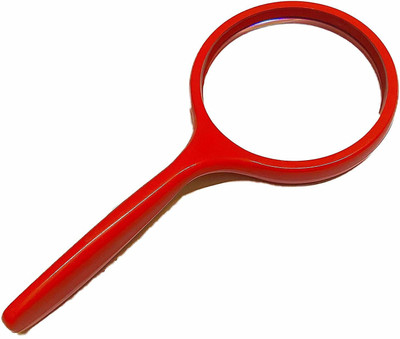 GOLA INTERNATIONAL Magnifying Glass 75mm Double Glass for Reading/Map, High Power Handheld Magnifying Glass Lens (Red 75 mm) Yes Reading Glass(Red)