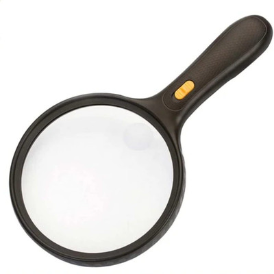 URBAN BOX Large Magnifying Glass with Light for Seniors Reading, Soldering, Cross Stitch 2X & 5X Reading(Black)