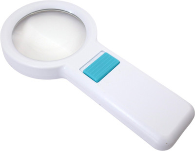 NKTRADERS 10LED HD HIGH Magnification 88MM Magnifier Lens for Students, and Doctors Upto 5X Handheld(White)