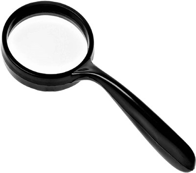 Savy 100 mm Magnifying Glass for Reading, Kids Students Artists Viewing Small Objects 5X Hand-held Magnifying High Power(Black)