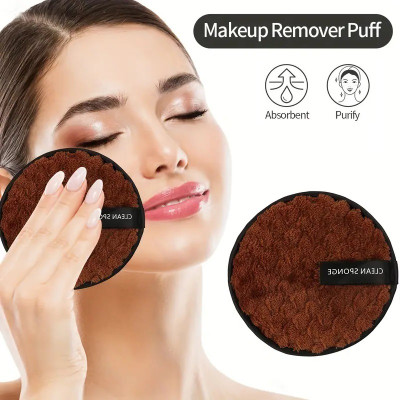 MYEONG Facial Remover Puff Cotton Double Layer Makeup Remover Multi Color Pad Makeup Remover(1 Wipes)