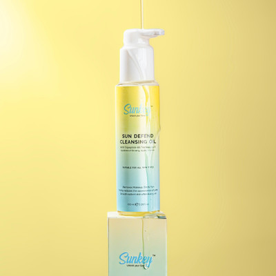 Sunkey Sun Defend Cleansing Oil with Tripeptide-85 Technology & Ginseng, Jojoba, Vit E Makeup Remover(100 ml)