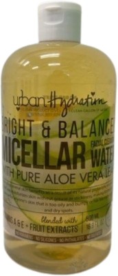 Urban Hydration Aloe Vera Leaf Micellar Water Natural Cleanser and Moisturizer 16.9 Ounce Makeup Remover(500 ml)