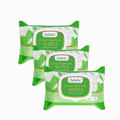 DeBelle Makeup Remover Wet Wipes Combo Pack of 3 | For All Skin Types Makeup Remover(30 Wipes)