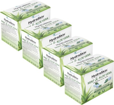 Home Aid Cleansing Face Neck Wipes with Mint &Aloe Vera Refreshing Facial Wipes Pack of 4 Makeup Remover(96 Wipes)