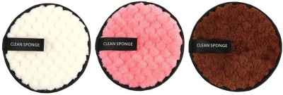 Mobfest Makeup Remover Puff Face Microfiber Cloth Pads Cleaning Face Towel Reusable Makeup Remover(3 Wipes)