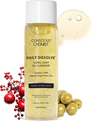 Conscious Chemist Oil Cleanser | Removes Makeup, SPF & Impurities | Softens Skin | All Skin Types Face Wash(130 ml)